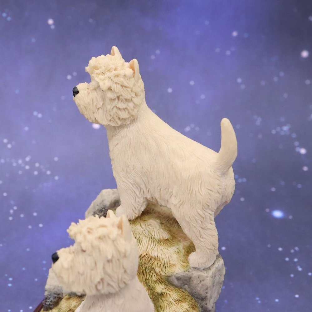 Sherratt & Simpson Westie Dog Figurine West Highland Terriers on Rocks w/ base - Picture 8 of 12